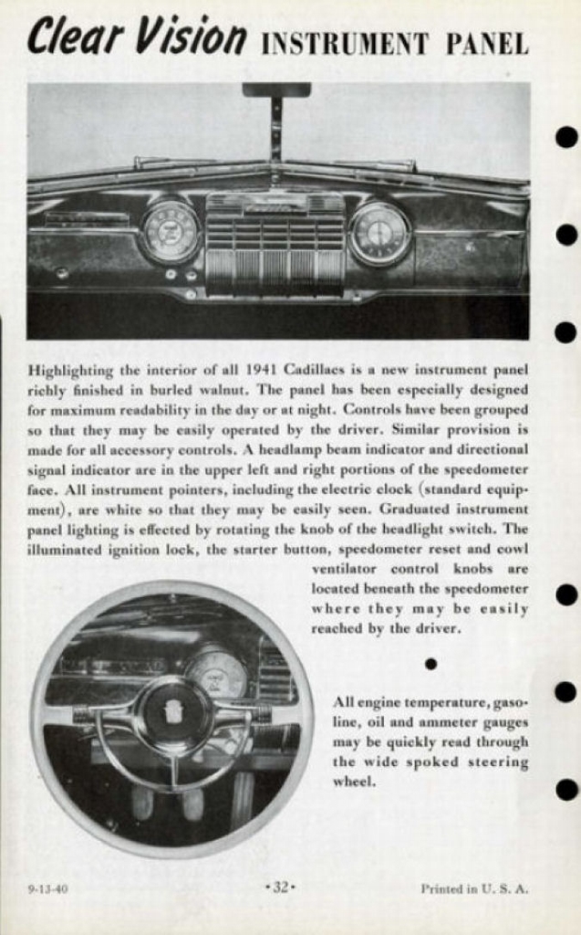 1941 Cadillac Salesmans Data Book Page 70